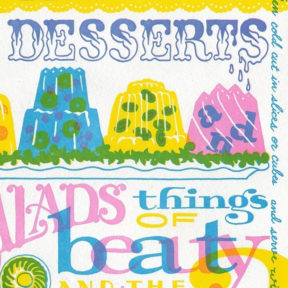 "Just Desserts" Dead Feminist reproduction postcard by Chandler O'Leary and Jessica Spring