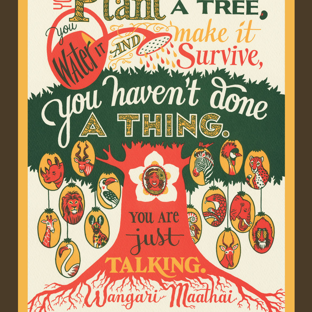 "Trees of Life" Dead Feminist reproduction postcard by Chandler O'Leary and Jessica Spring