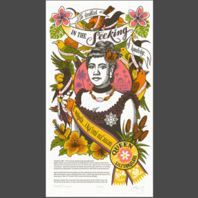 "Song of Aloha" Dead Feminist broadside by Chandler O'Leary and Jessica Spring