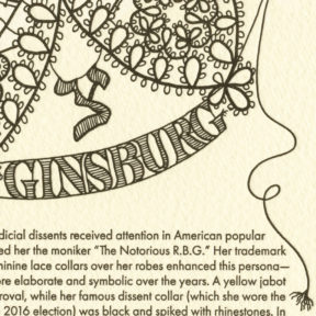 Detail of "Weave the People" Dead Feminist broadside by Chandler O'Leary and Jessica Spring